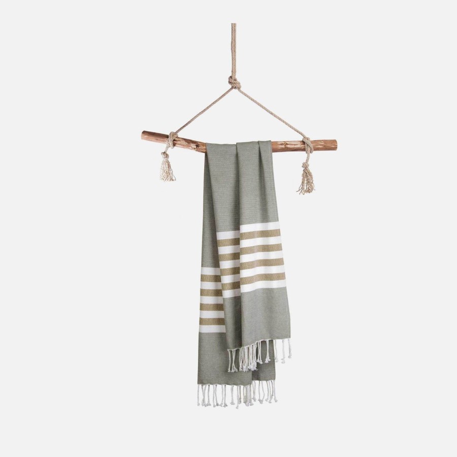 Badtextiel Walra Fouta'S | Fouta Sunshade Happiness Legergroen